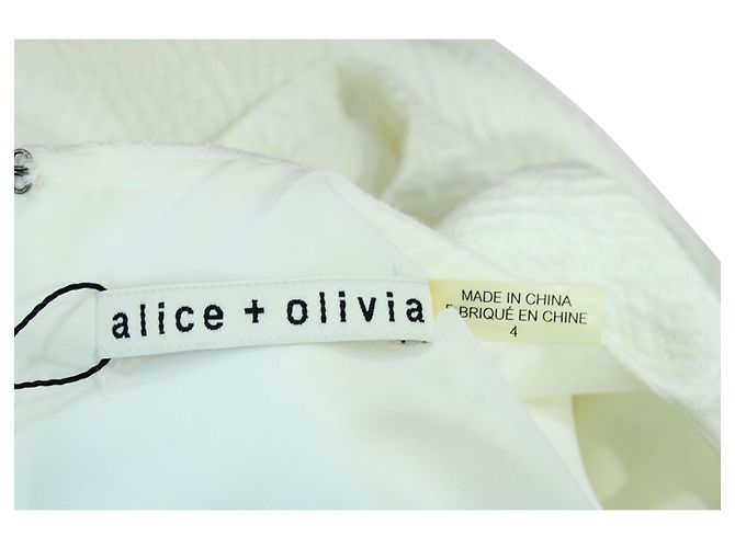 Vestido texturizado Alice + Olivia en poliéster blanco Crudo - vista 4