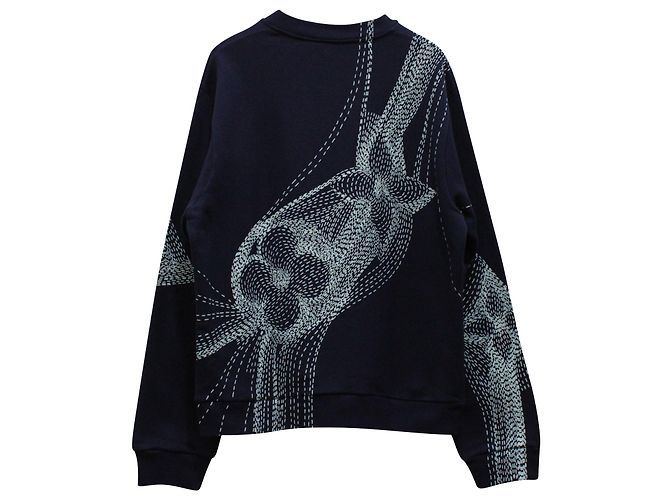 Twist Louis Vuitton Pullover mit Monogramm-Blumen-Design aus marineblauer Baumwolle - Ansicht 2