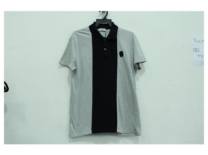 Polo Alexander McQueen Skull Patch in cotone grigio - vista 5