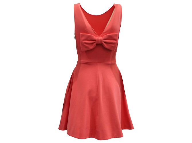 Abito Kate Spade Ponte Bow Back Fit & Flare in viscosa rosa - vista 3