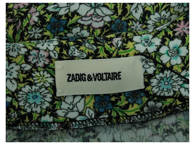 Zadig Voltaire Risla Mini Dress In Floral Print Viscose Ref 571381 