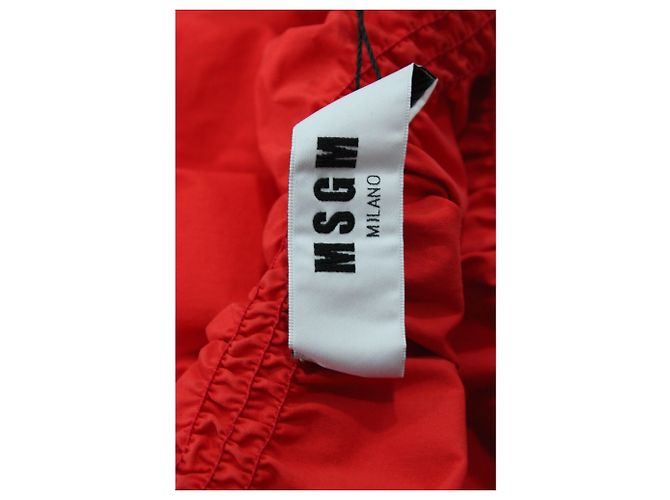 MSGM Rüschentop aus roter Baumwolle - Ansicht 4