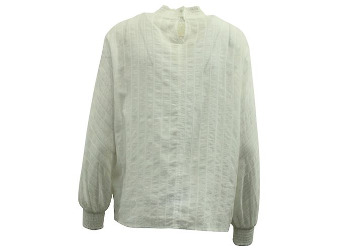 Blusa de encaje Maje en algodón blanco - vista 3