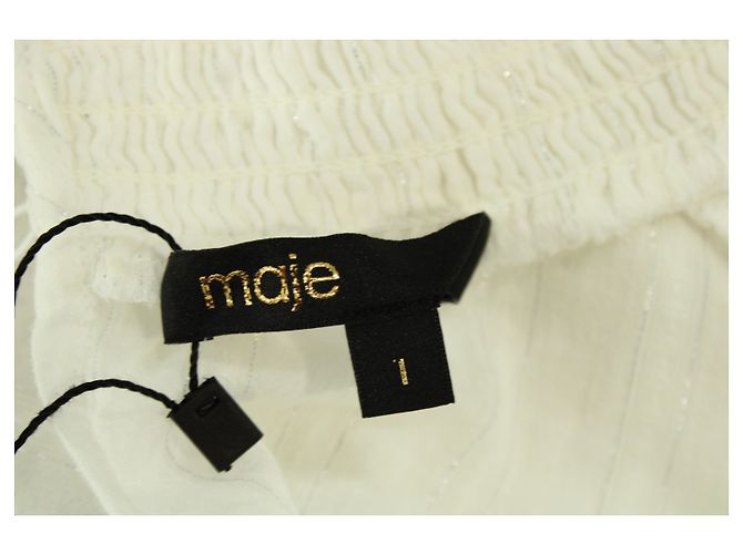 Blusa de encaje Maje en algodón blanco - vista 4