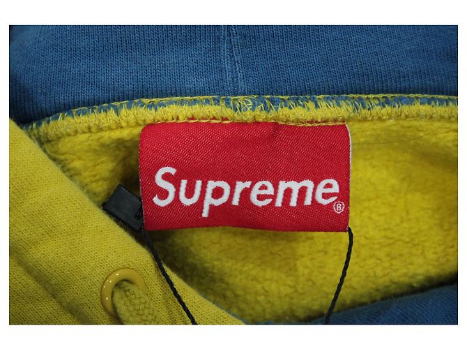 Supreme Logo Suprême 1994 Sweat à Capuche en Coton Jaune - vue 3