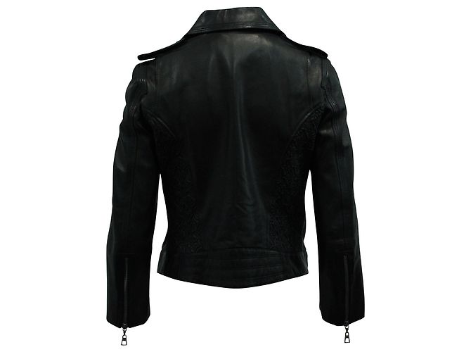 Louis Vuitton Bikerjacke aus schwarzem Leder - Ansicht 2