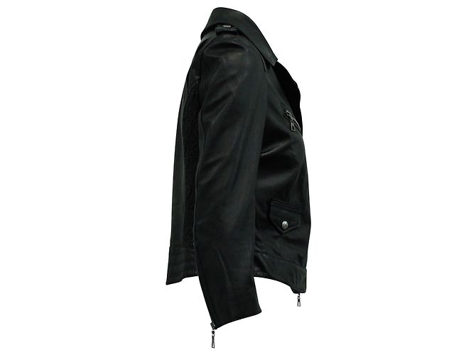 Louis Vuitton Bikerjacke aus schwarzem Leder - Ansicht 3