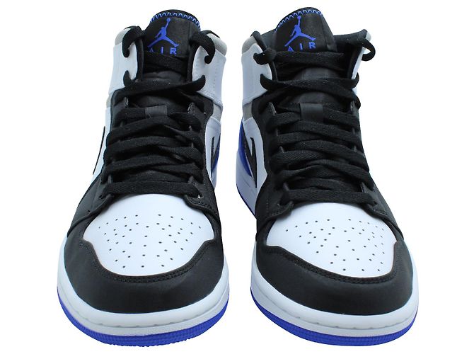 Nike Air Jordan 1 Mid SE in pelle White Hyper e Royal Black Bianco - vista 2