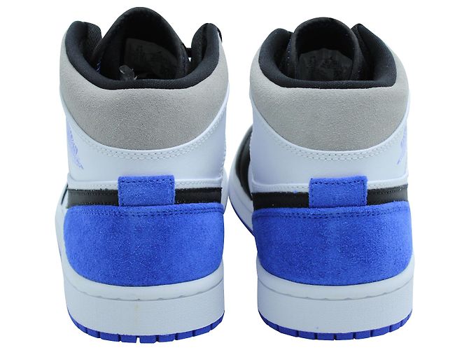 Nike Air Jordan 1 Mid SE in pelle White Hyper e Royal Black Bianco - vista 4