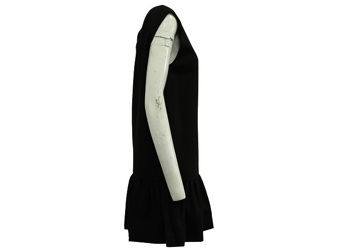 MSGM Minikleid mit Rüschensaum aus schwarzer Viskose - Ansicht 2