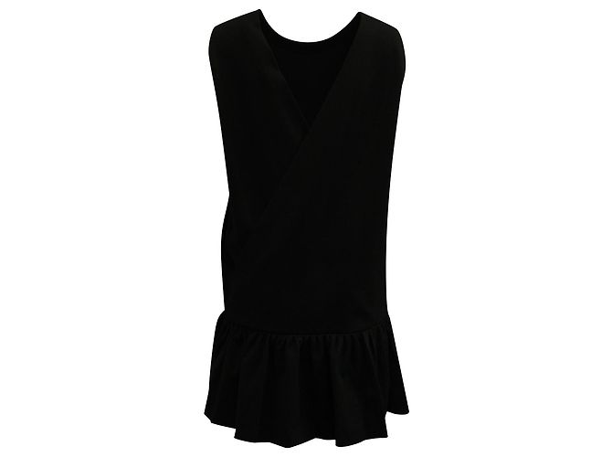MSGM Minikleid mit Rüschensaum aus schwarzer Viskose - Ansicht 3