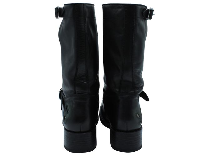 Dsquared2 Distressed Buckle Boots in Black Leather - view 4