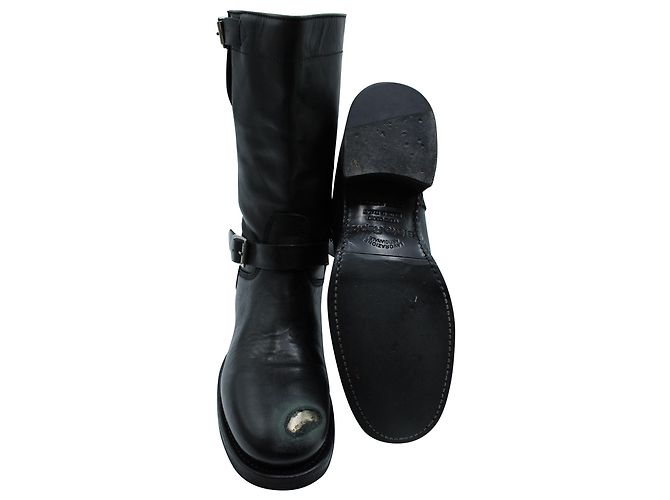 Dsquared2 Distressed Buckle Boots in Black Leather - view 5
