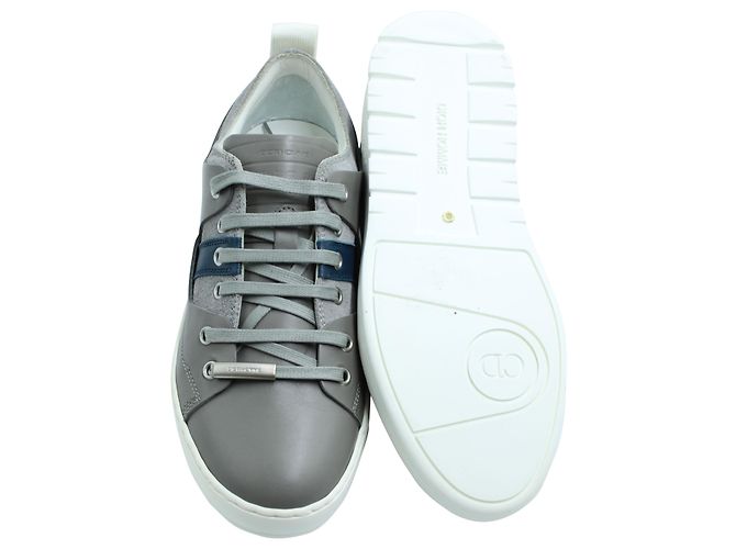 Sneakers basse Dior in pelle grigia Grigio - vista 5