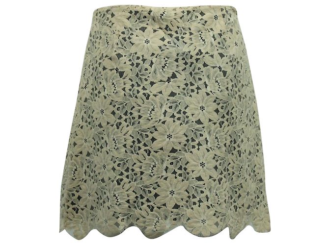 Falda corta de encaje Sandro Paris de poliamida beige - vista 2