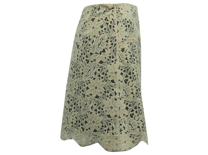 Falda corta de encaje Sandro Paris de poliamida beige - vista 3