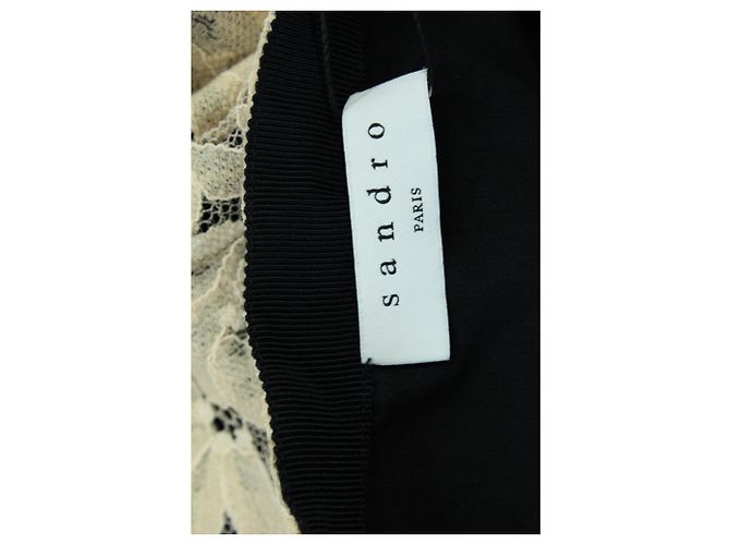 Falda corta de encaje Sandro Paris de poliamida beige - vista 4