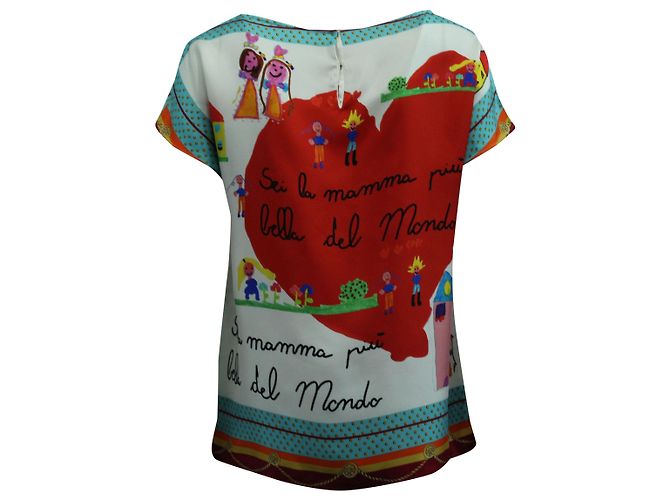 Dolce & Gabbana Hemd mit Herzdruck aus mehrfarbiger Seide - Ansicht 2