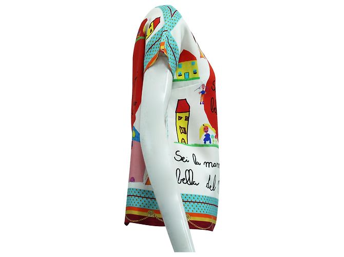 Dolce & Gabbana Hemd mit Herzdruck aus mehrfarbiger Seide - Ansicht 3