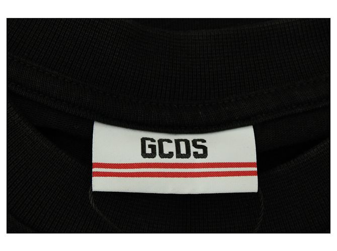 T-shirt con stampa logo GCDS in cotone nero - vista 3