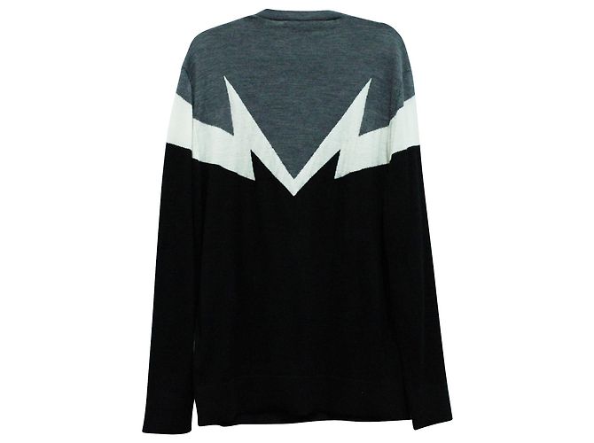 Sweat Sonic Bolt doublé Neil Barrett en laine multicolore Imprimé python - vue 2