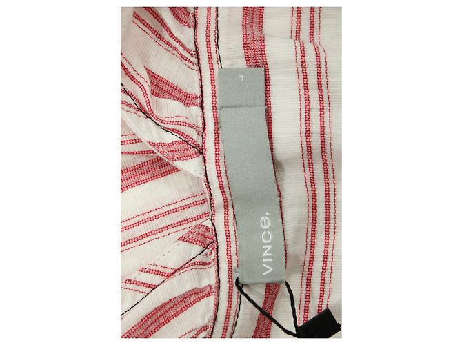 Camicetta Vince a maniche lunghe a righe con spalle scese in cotone rosso/bianco - vista 4
