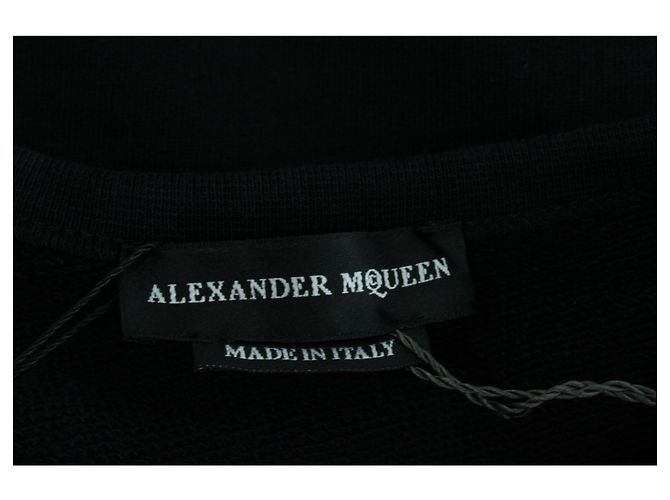 Jersey de cuello redondo con insignias en algodón negro de Alexander McQueen - vista 3