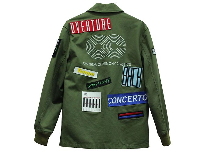Opening Ceremony Coach-Jacke mit Symphonie-Patch zur Eröffnungszeremonie aus grüner Baumwolle Khaki - Ansicht 2