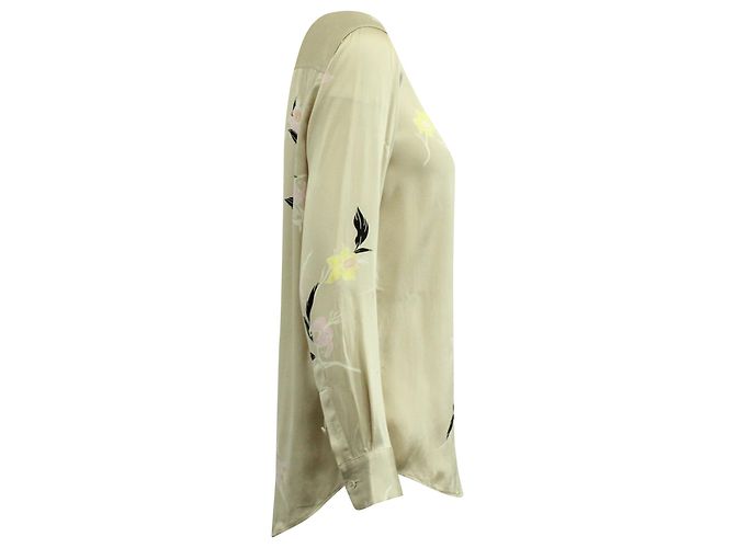 Equipment Floral Print Blouse in Beige Silk Brown - view 2