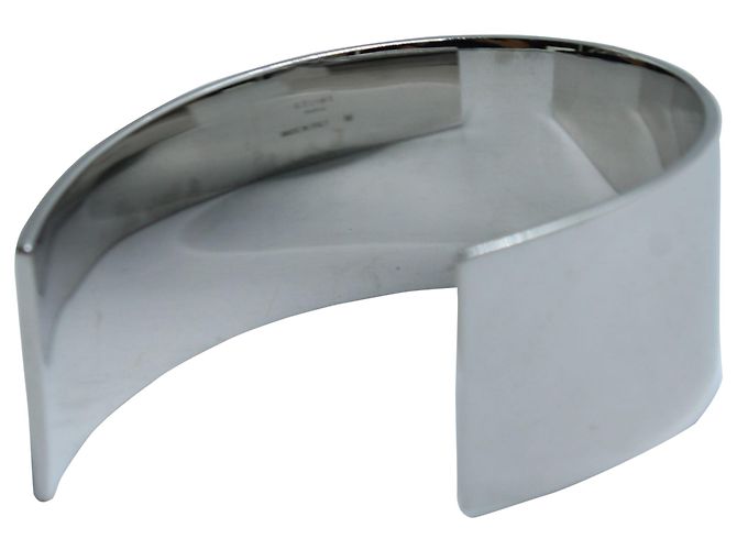 Bracciale Céline Open-Cuff in metallo argentato Argento Metallico - vista 2
