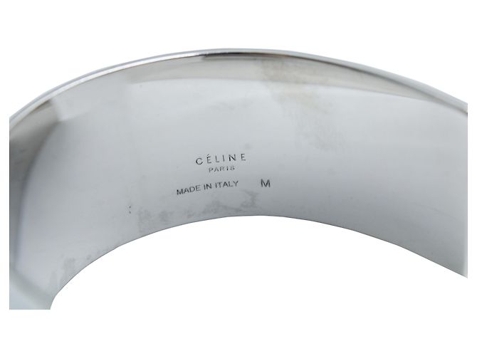 Bracciale Céline Open-Cuff in metallo argentato Argento Metallico - vista 3