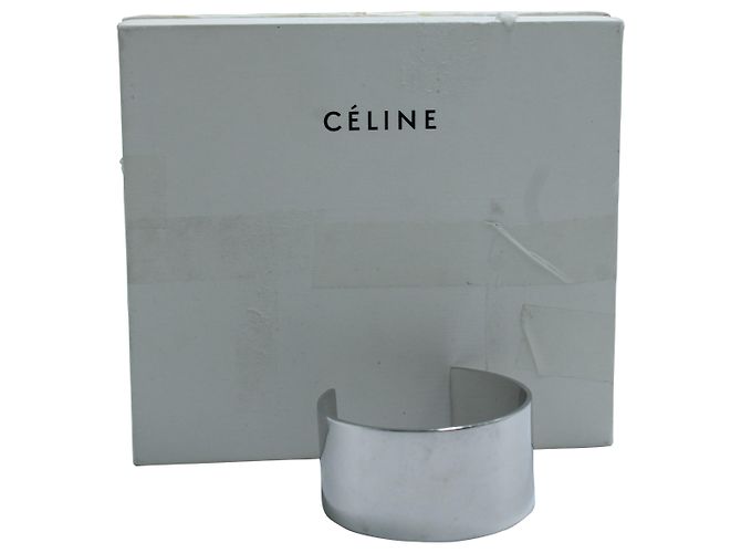 Bracciale Céline Open-Cuff in metallo argentato Argento Metallico - vista 4