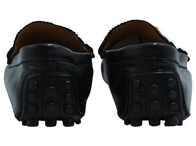 Mocassini Gucci Bamboo in Pelle Nera - vista 4
