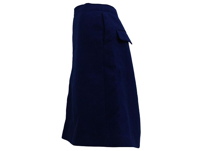 Saca Sacai Plissé Plissé Chiffon Feltro Saia Wrap em Lã Azul - vista 2