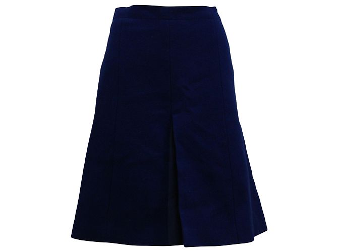 Saca Sacai Plissé Plissé Chiffon Feltro Saia Wrap em Lã Azul - vista 3