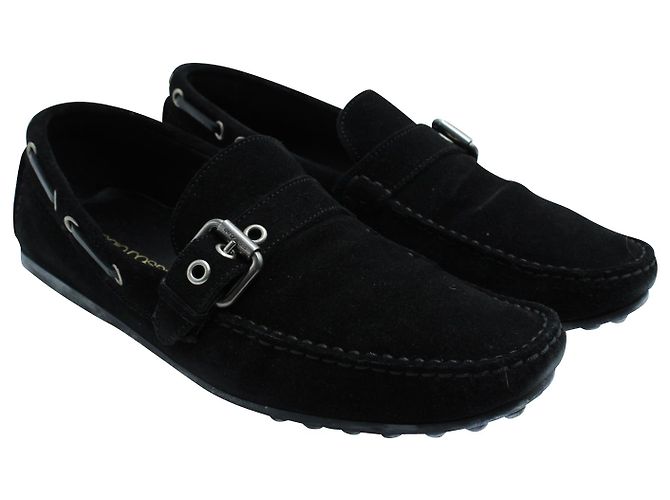 Mocassini Sergio Rossi in camoscio nero - vista 3