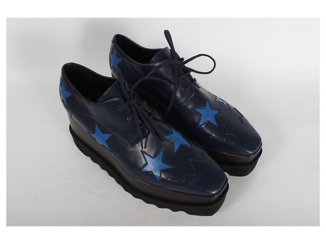 Stella Mc Cartney Stringate Elyse in pelle vegana con stelle Stella McCartney. Nero Blu - vista 3