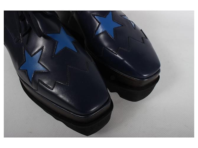 Stella Mc Cartney Stringate Elyse in pelle vegana con stelle Stella McCartney. Nero Blu - vista 4