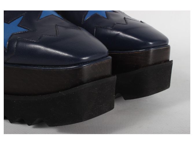 Stella Mc Cartney Stringate Elyse in pelle vegana con stelle Stella McCartney. Nero Blu - vista 5