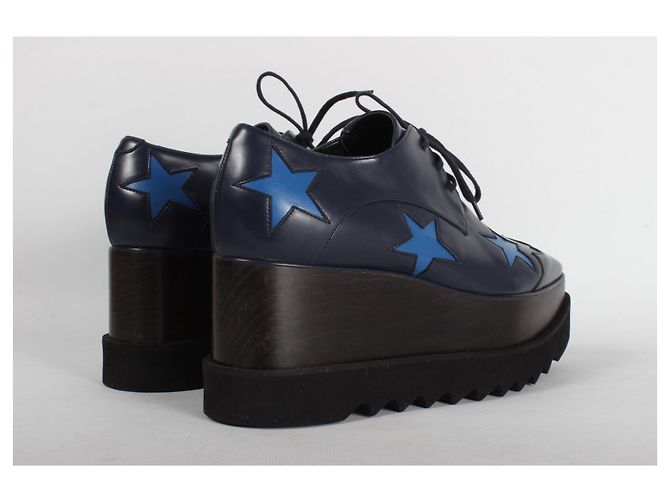 Stella Mc Cartney Stringate Elyse in pelle vegana con stelle Stella McCartney. Nero Blu - vista 6