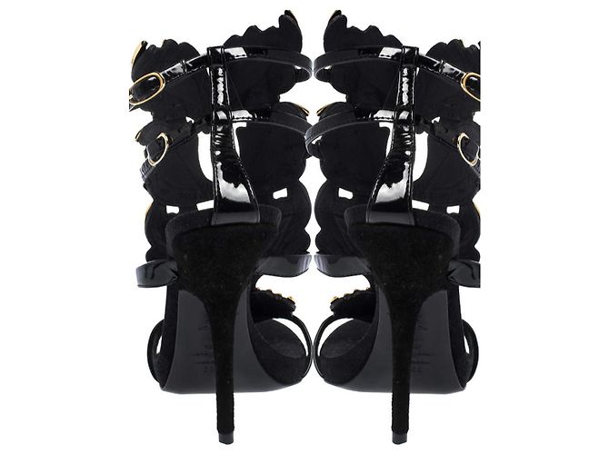 Sandali Giuseppe Zanotti in scamosciato nero - vista 2