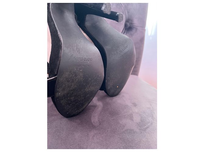 Sandali Giuseppe Zanotti in scamosciato nero - vista 7