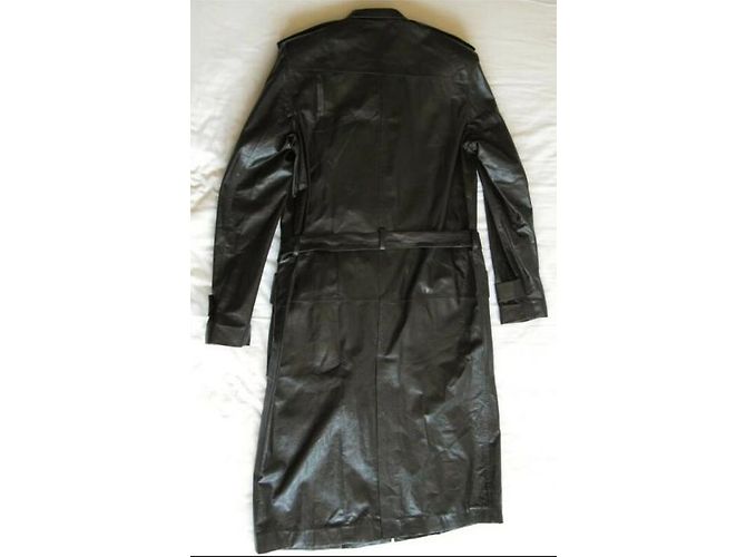 Abrigo largo de cuero negro Gucci - vista 2