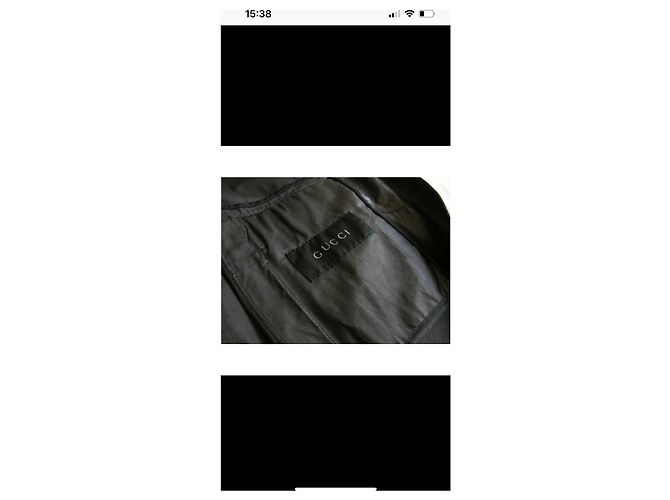 Abrigo largo de cuero negro Gucci - vista 4