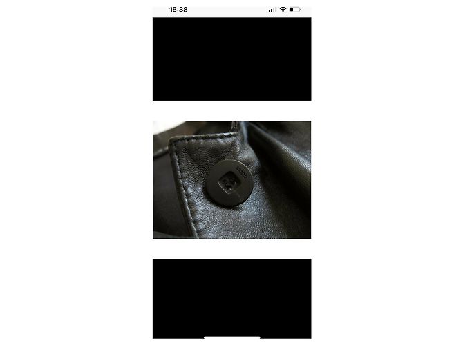 Abrigo largo de cuero negro Gucci - vista 5