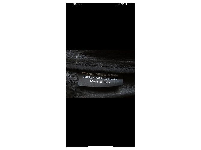 Abrigo largo de cuero negro Gucci - vista 8