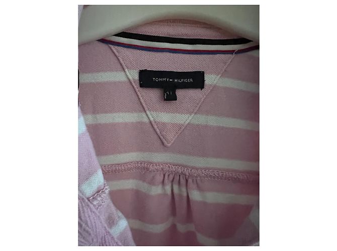 Tommy Hilfiger Rugby gestreiftes Baumwollkleid Rosa Pink - Ansicht 5