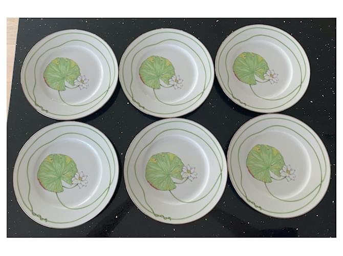 Hermès 6 Piatti da dessert Nil Platine Bianco - vista 4