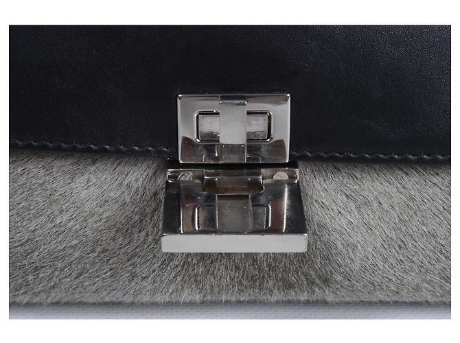 Céline Celine Trapèze Handtasche. Schwarz Grau - Ansicht 10