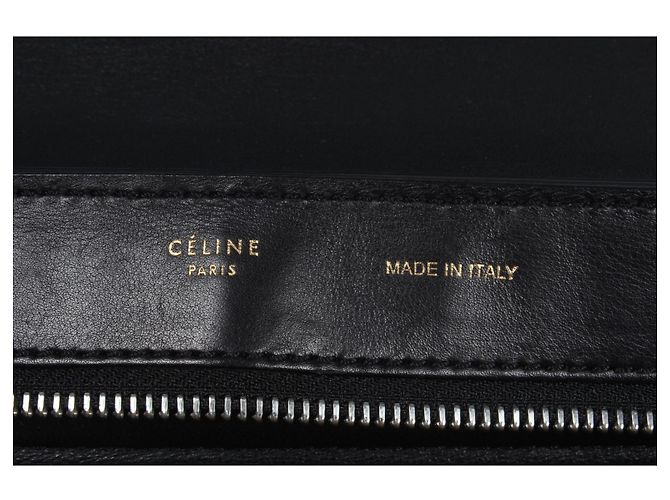 Céline Celine Trapèze Handtasche. Schwarz Grau - Ansicht 11